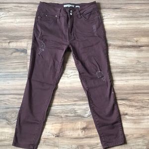 ❤️Distressed red/brown rue 21 jeans NEW❤️